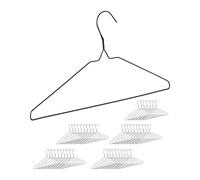 Relaxdays Perchas Metálicas, Pack de 48, Alambre Delgado, para Colgar Blusas, Camisas, Barra para Pantalones, Negro