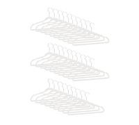 Relaxdays Perchas Ropa Antideslizantes con Corbatero, Metal-Terciopelo, Blanco, 22 x 41,5 x 0,3 cm, Hierro, 3 cm, Pack de 30 Unidades