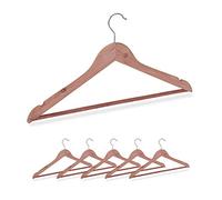 Relaxdays Perchas Ropa de Madera de Cedro, 6 Uds., para Camisas o Trajes, contra Polillas, 44 cm Ancho, Marrón Natural