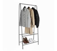 Relaxdays Perchero, 2 estantes, (alto x ancho x fondo) 151 x 60 x 34,5 cm, metal, perchero delgado, negro