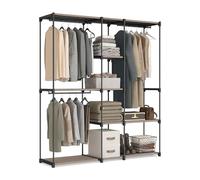 Relaxdays Perchero, Armario Abierto, estantes y Barras para Colgar, Sistema Modular Flexible, Blanco