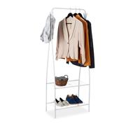 Relaxdays Perchero burro con 2 estantes blanco