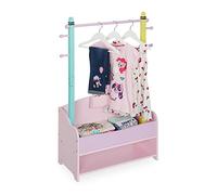 Relaxdays Perchero Burro Infantil, Colgador de Ropa para Niños, 2 Baldas, 100,5 x 71 x 30 cm, Colores Pastel, Multicolor