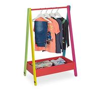 Relaxdays Perchero burro para niños amarillo,verde,rojo