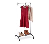 Relaxdays, perchero de metal con estante, ideal para el dormitorio, incluye barra para colgar ropa, dimensiones: 144 x 60 x 44 cm, de pie, color