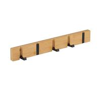 Relaxdays Perchero de pared con ganchos plegables marrón claro,negro