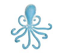 Relaxdays Perchero de pared diseño pulpo blanco,azul claro