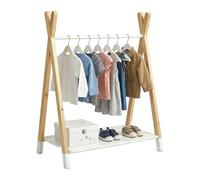Relaxdays Perchero Infantil, 100 x 80 x 40 cm, Natural/Blanco
