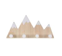 Relaxdays Perchero infantil 4 ganchos montaña blanco,marrón claro