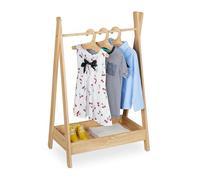 Relaxdays Perchero infantil con estante zapatero marrón claro