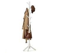 Relaxdays Perchero de pino 8 ganchos blanco