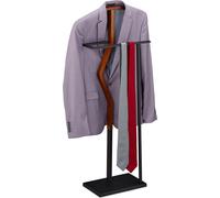 Relaxdays, perchero para hombre, para trajes y pantalones, combinación de madera y metal, ideal para el dormitorio, tipo valet de ropa, dimensiones: 106,5 x 45,5 x 20 cm, color marrón/