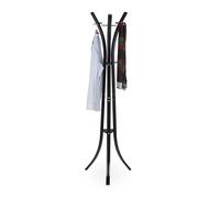 Relaxdays Perchero Pie para Chaquetas y Abrigos, Metal, Negro, 175 cm
