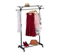 Relaxdays Perchero 2 estantes negro,plata