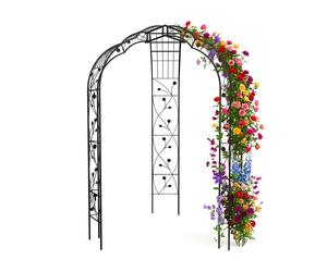 Relaxdays Pérgola de rosas metálica negro