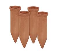 Relaxdays Picos de Riego Arcilla, Pack 4, Auto Riego para Botellas 1,5 l, Sistema Riego Goteo, 14 x 4,5 x 4cm, Terracota