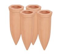 Relaxdays Picos de Riego Arcilla, Pack 4, Espigas Riego, Autorriego para Botellas 1,5 l, 15 x 5,5, x 5 cm, Terracota