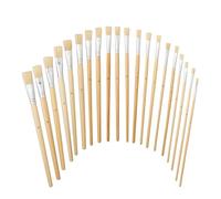 Relaxdays Set de 20 pinceles de cerdas pelo real marrón claro,plata