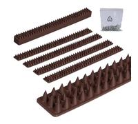 Relaxdays Pinchos Antipalomas, Set de 20 para Balcón y Tejado, 3 Filas, Plástico, 2x49x4 cm, Ahuyentador Aves, Marrón