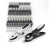 Relaxdays Pinzas de Ropa antimarcas, 75 uds, para Toallas y Calcetines | extra fuertes, recubiertas de goma, negro/blanco
