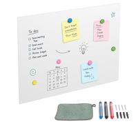 Relaxdays Pizarra magnética blanca, escribible, 60x40 cm, acero | incluye 3 rotuladores, para oficina y cocina