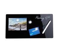 Relaxdays Pizarra cristal negra negro