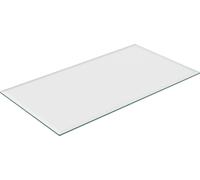 Relaxdays Tablero Vidrio Templado, 120x65 cm, Grosor 8 mm, Panel Cristal Rectangular, Mesa y Chimenea, ESG, Transparente