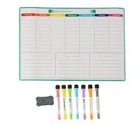 Relaxdays Planificador semanal magnético con kit blanco,verde,rojo