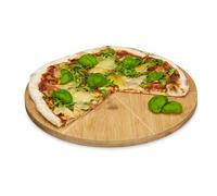 Relaxdays Plato de bambú para cortar pizza marrón claro