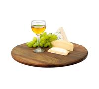 Relaxdays Plato giratorio de acacia marrón,negro