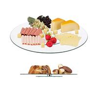 Relaxdays Plato giratorio cristal plata,transparente