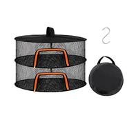 Relaxdays Plegable de Secado para Hierbas, Frutas, Verduras y Pescado, 2 Niveles, 40x60x60 cm, Naranja/Negro