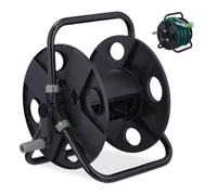 Relaxdays Portamangueras 30 metros 1/2" manguera negro,gris