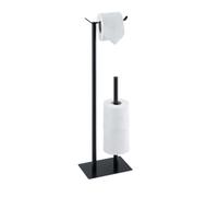 Relaxdays Portarrollos baño de pie color a elegir negro