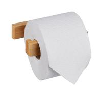 Relaxdays Portarrollos de Baño Autoadhesivo, Bambú, Soporte de Papel Higiénico, Montaje sin Taladrar, de Pared, Natural