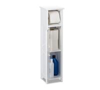 Relaxdays Portarrollos de pie para baño en blanco blanco