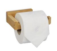 Relaxdays Portarrollos para baño abierto de bambú marrón claro
