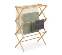 Relaxdays Portatoallas plegable 11 barras en bambú marrón claro