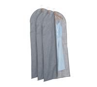 Relaxdays Portatrajes de 135 x 58 cm en set de 3 transparente,gris