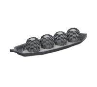 Relaxdays Portavelas decorativo bandeja y arena blanco,gris