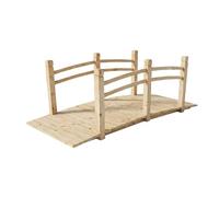 Relaxdays Puente de jardín con barandilla, Madera de Abeto, para Estanque, 55 x 150 x 67 cm, 150 kg, Natural