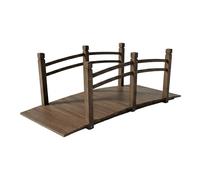 Relaxdays Puente jardín con barandilla, Madera de Abeto, para Estanque, 55x150x67 cm, Carga 150 kg, marrón