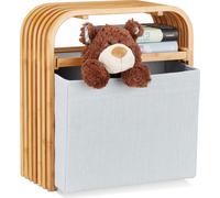 Relaxdays Taburete con caja de almacenaje marrón claro,gris