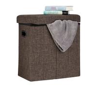 Relaxdays Puff almacenaje plegable marrón