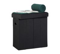Relaxdays Puff almacenaje plegable negro