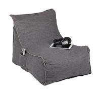 Relaxdays Puff con Respaldo, Cojín XXL para Suelo, Adultos, Blando, Indoor, Relleno de Gomaespuma, Saco, Gris