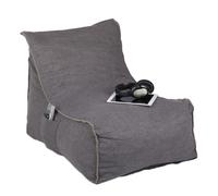 Relaxdays Puff con respaldo gris