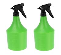 Relaxdays Pulverizador Agua, Pack 2, 1 L, Rociador Plantas, Flores, Rellenable, Cabezal Regulable, Plástico, Verde/Negro