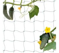 Relaxdays Red para Plantas Trepadoras Invernadero, 200 x 750 cm, Malla Enrejado Pepinos, Tomates, Agujeros 10 cm, Verde
