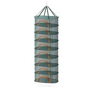 Relaxdays Red Plegable para deshidratar, Red de 8 Niveles para Hierbas, Frutas, Verduras, Colgante, Verde/Naranja